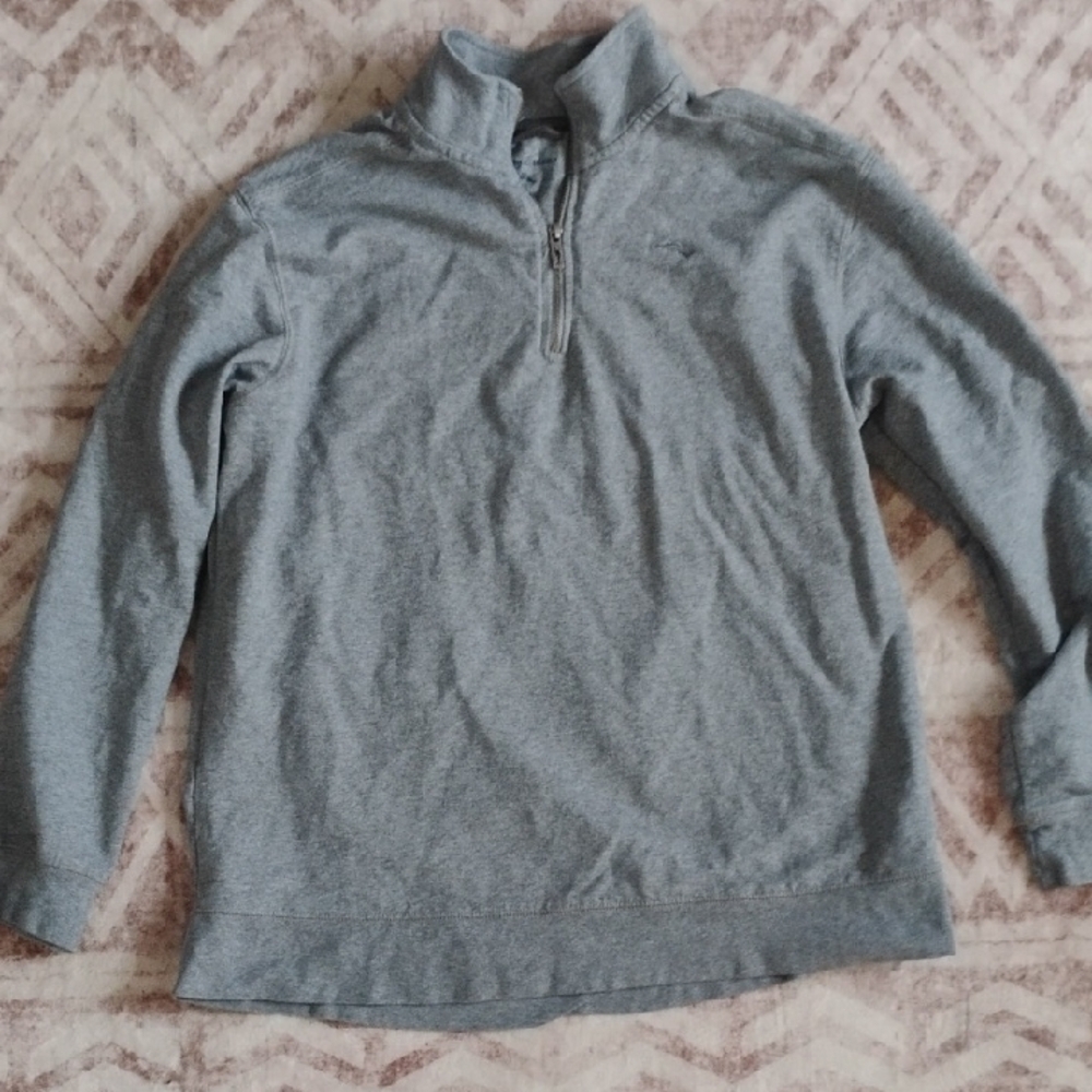 Tommy Bahama XL Quarter Lightweight Zip-Up Sweater in Gray